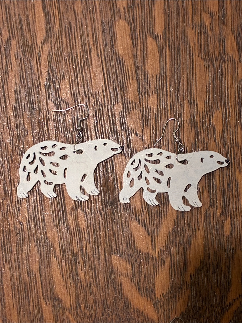 Polar Bear Cutout Dangle Earrings